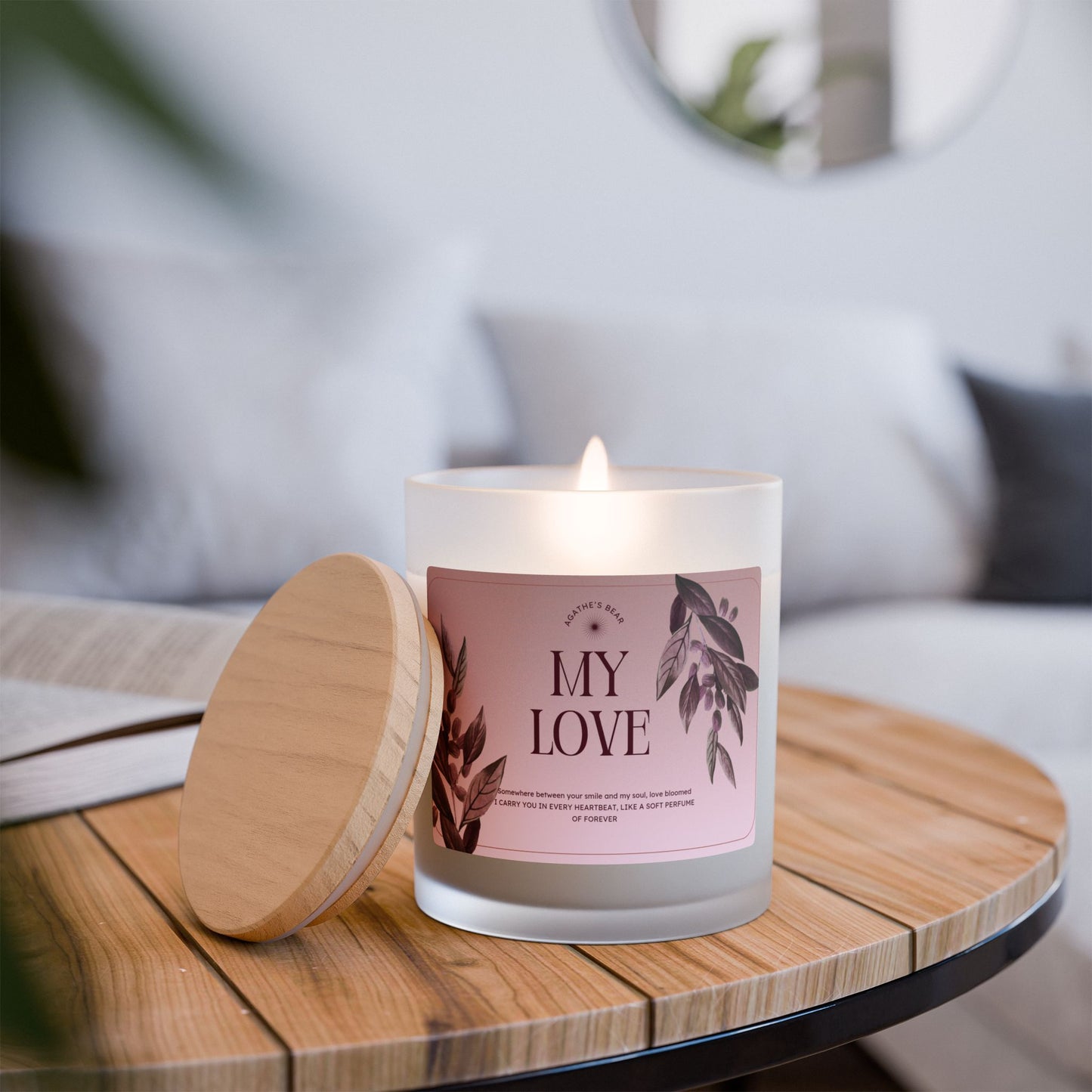 MY LOVE somewhere between your smile and my soul, love bloomed 🧸(Hand Poured 11 oz)