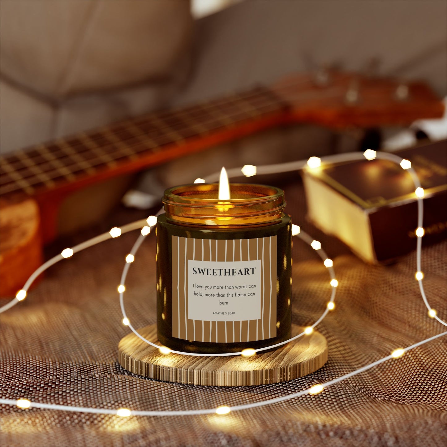 SWEETHEART I love you more than words can hold, more than this flame can burn🧸 Amber Jar 4oz