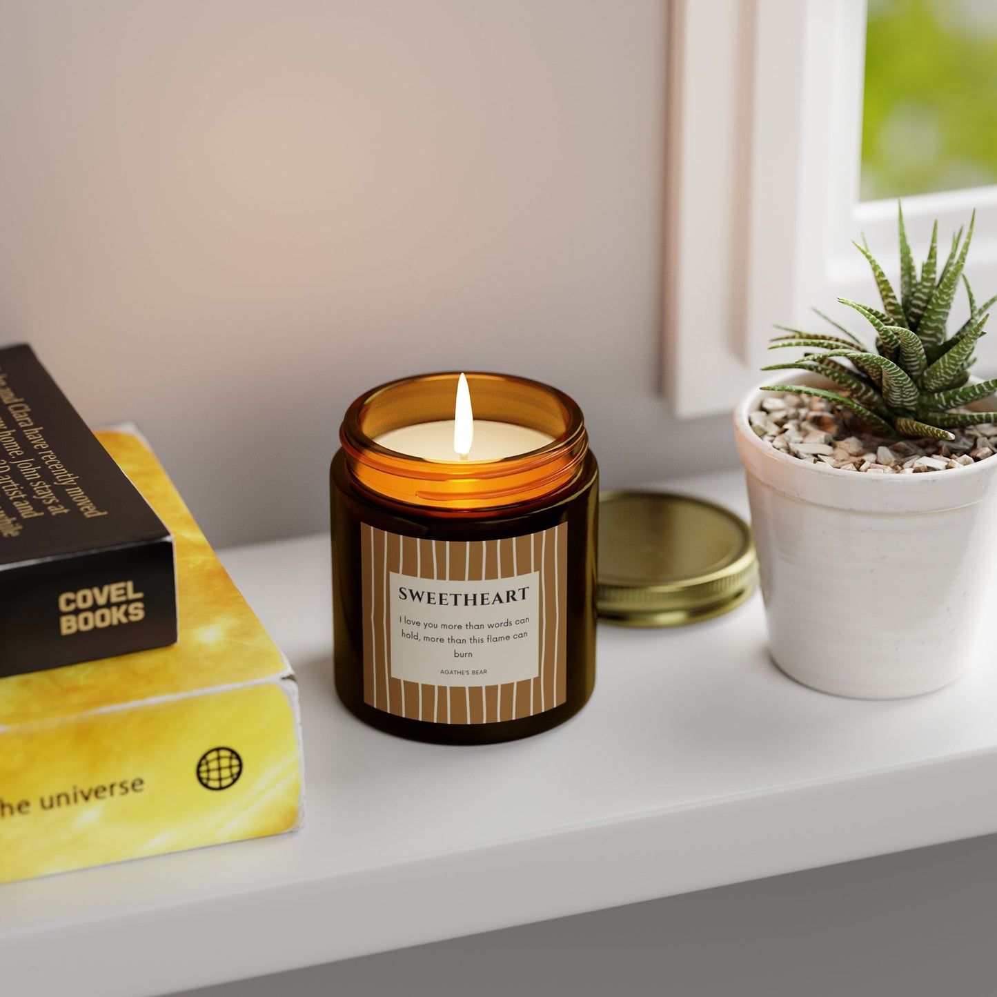 SWEETHEART I love you more than words can hold, more than this flame can burn🧸 Amber Jar 4oz