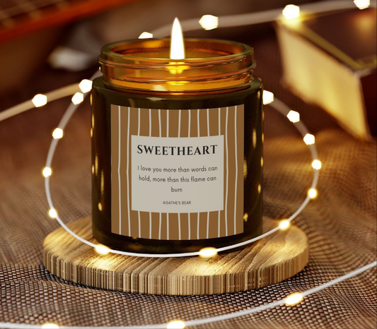 SWEETHEART I love you more than words can hold, more than this flame can burn🧸 Amber Jar 4oz