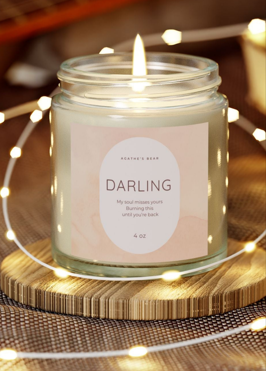 DARLING

My soul misses yours burning this until you're back🧸Clear Jar 4oz