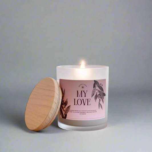 MY LOVE somewhere between your smile and my soul, love bloomed 🧸(Hand Poured 11 oz)